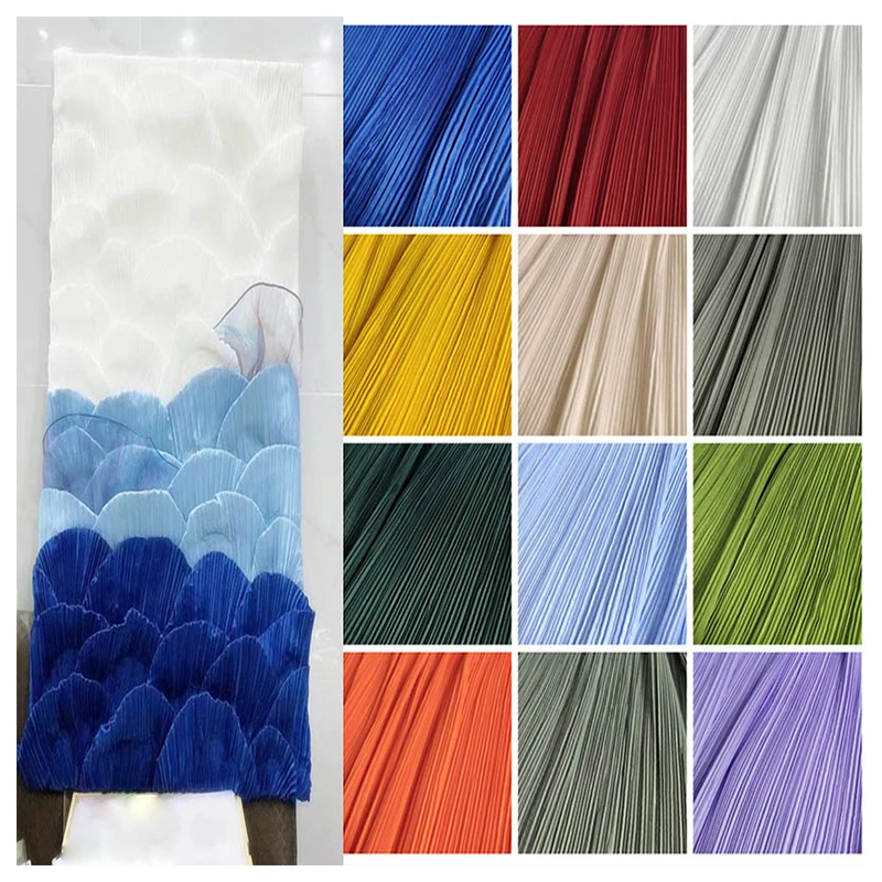 

Pleated Fabric 1 Meter Stiff Plisse Accordion Creative Crimping Handmade DIY Background Decorative Printmaking Fabric 59" Wide