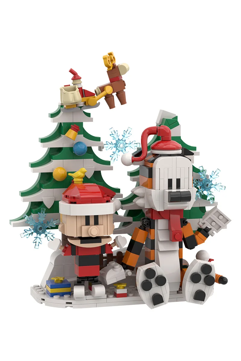 MOC Calvined und Hobbes Baustein Anime Puppe 3D Kunst Gemälde Cartoon Tiger Action Figur Ziegel Spielzeug Erwachsene Geschenk Für Kind – Detail 14