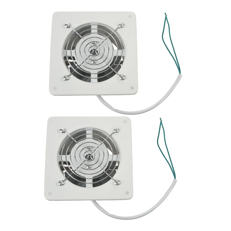 

2X 4 Inch 20W 220V High Speed Exhaust Fan Toilet Kitchen Bathroom Hanging Wall Window Glass Small Ventilator Extractor