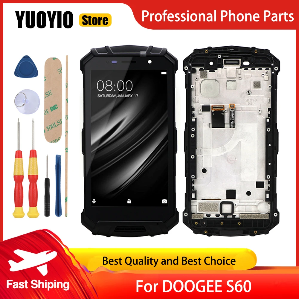 Ocolor Para Doogee S60 S60 Lite Display LCD E Tela Sens&iacute;vel Ao Toque De