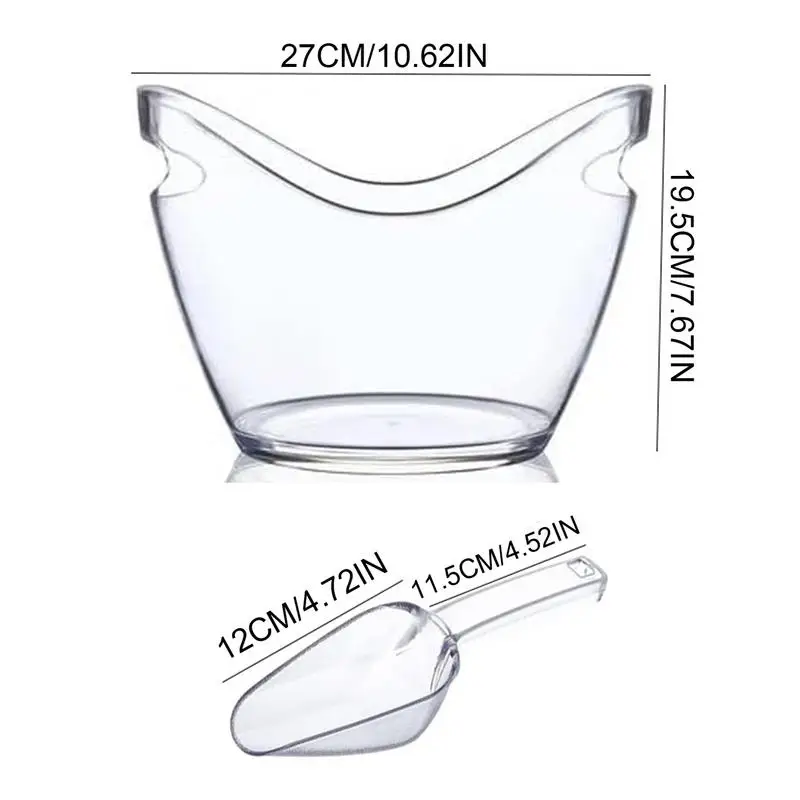 Bucket Drink Tub Scoops Cooling Ice Bucket for Champagne Wine Beer Bar Supplies