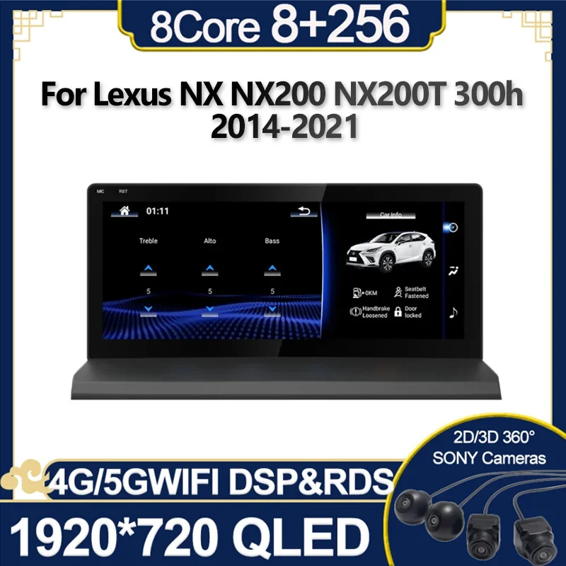 

Автомагнитола на Android 13, 8 ГБ, 128 ГБ, для Lexus NX NX200, NX200T, 300h, 2014-2021, автомобильный радиоприемник с GPS-навигацией, мультимедийный плеер для CarPlay, Авторадио DSP
