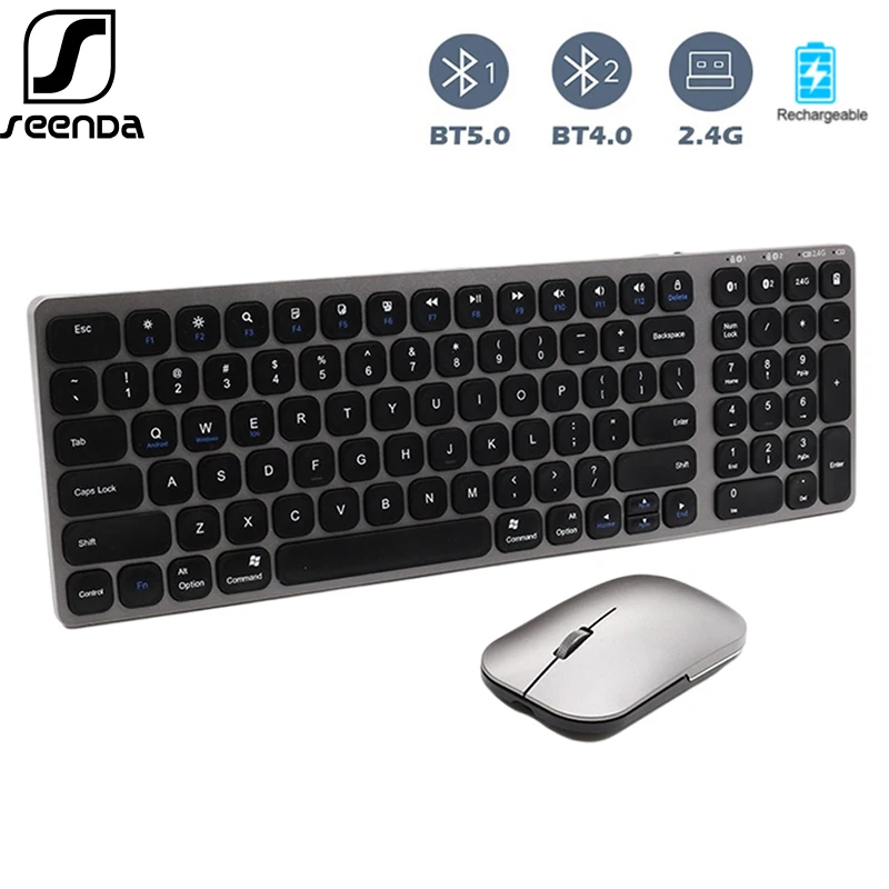 Seenda Bluetooth Keyboard And Mouse Combo Cordless Usb Computer