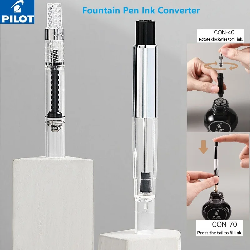 오리지널 PILOT 만년필 CON-40/CON-70 잉크 컨버터 로터리/프레스형 잉크 흡수기, 78G/88G/만년필 액세서리용