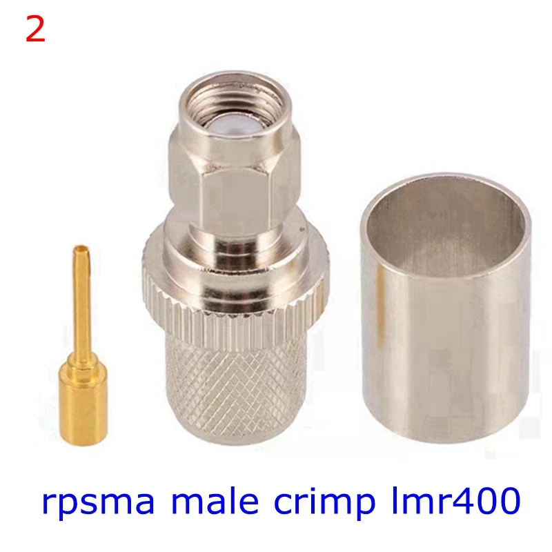 sma rpsma macho femea conector crimp para cabo coaxial latao niquelado 02
