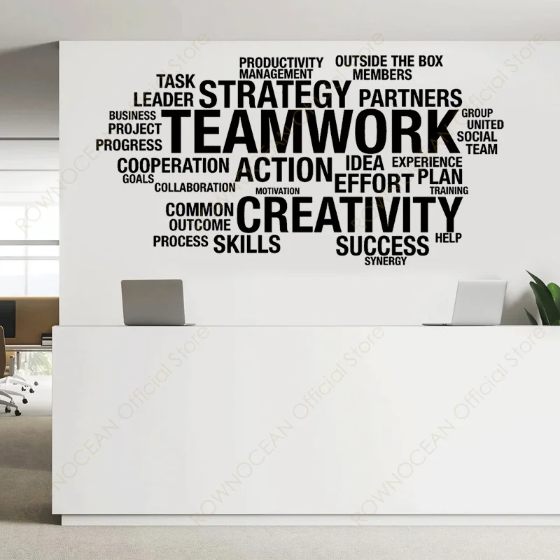 Teamwork Word Office Wall Sticker Vinyl Interior Decoration Studio
