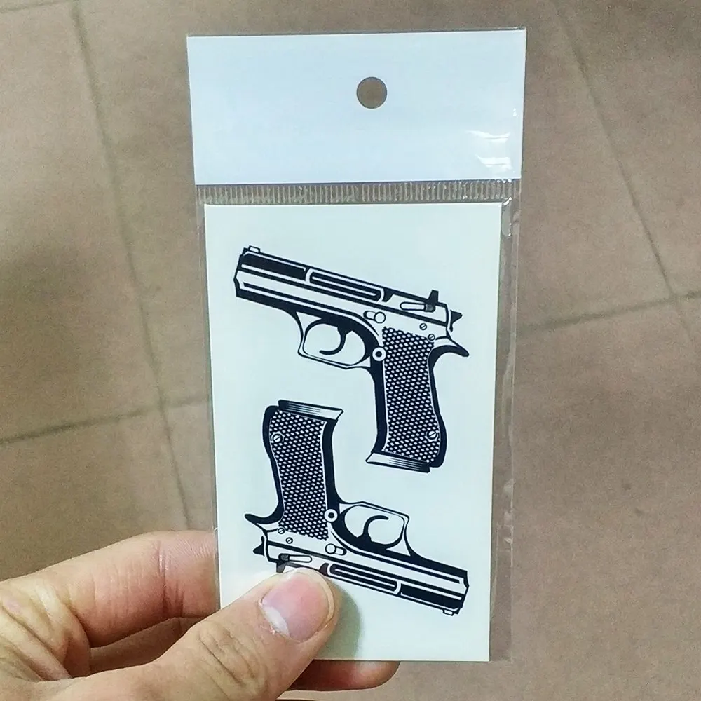 Waterproof Temporary Tattoo Sticker Black Gun AK 47 for Men and Women