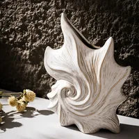 CAPIRON Ceramic Conch Vase Modern Minimalist Home Design Ornaments Mantel Bookshelf Living Room Desktop Decoration Accessories 2