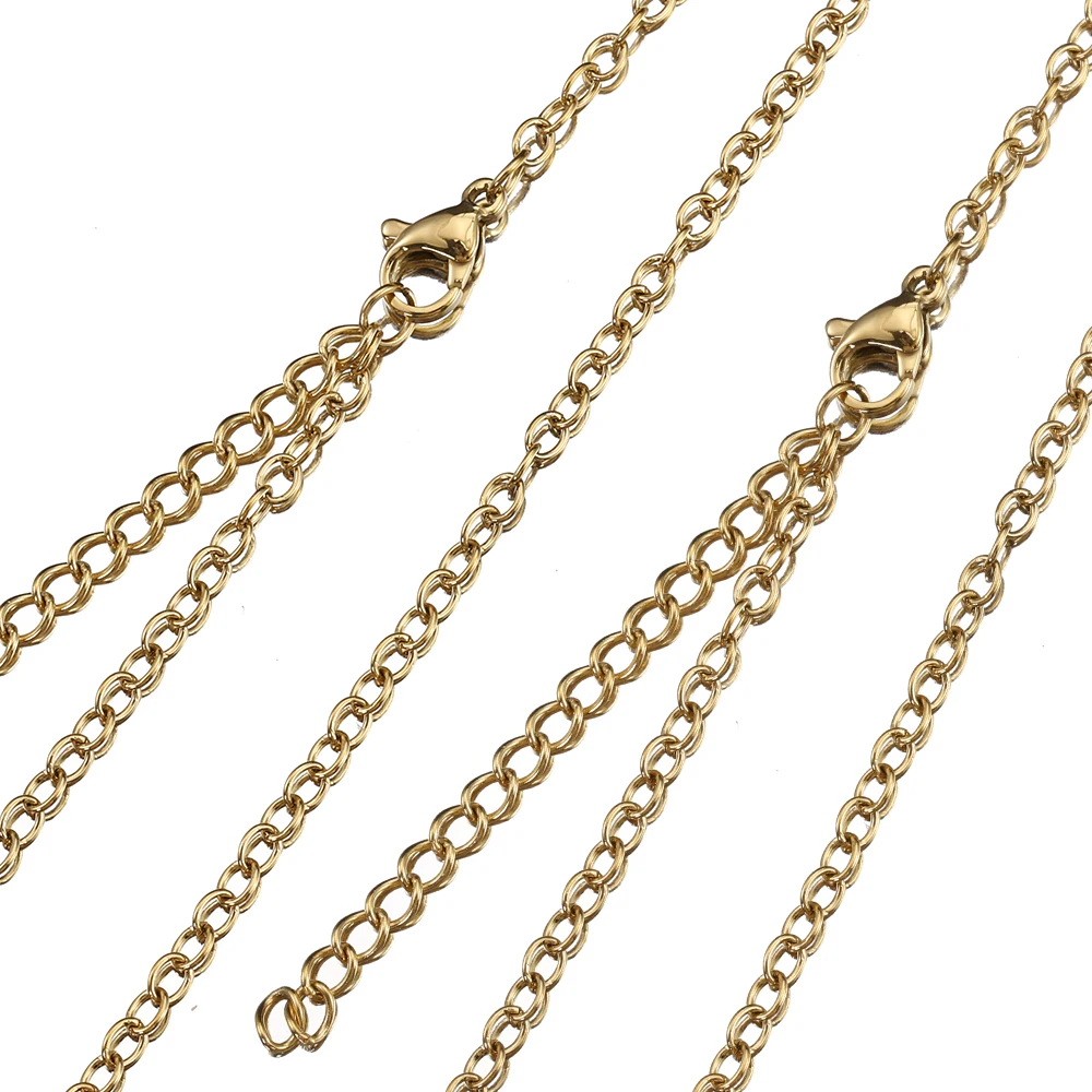 10 stücke 5 stücke Edelstahl Kette O Form Halskette Ketten für DIY Schmuck Machen Charms Anhänger Kette mit Hummer verschlüsse – Detail 4