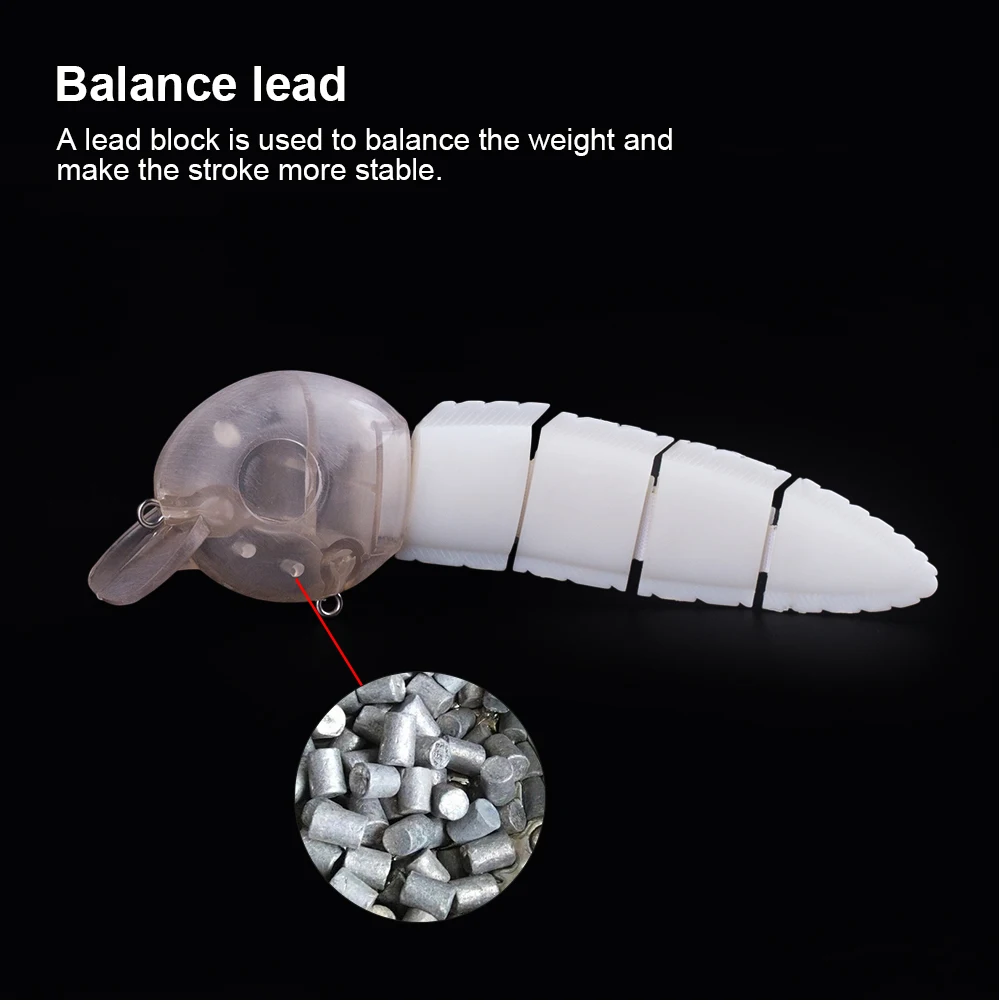 Hanlin 152 stücke DIY mm/33g Kaulquappe Köder Glide Shad Köder Slide Bass unbemalte Angel köder Rohlinge Hard Body Wobbler Köder Tackle – Detail 5
