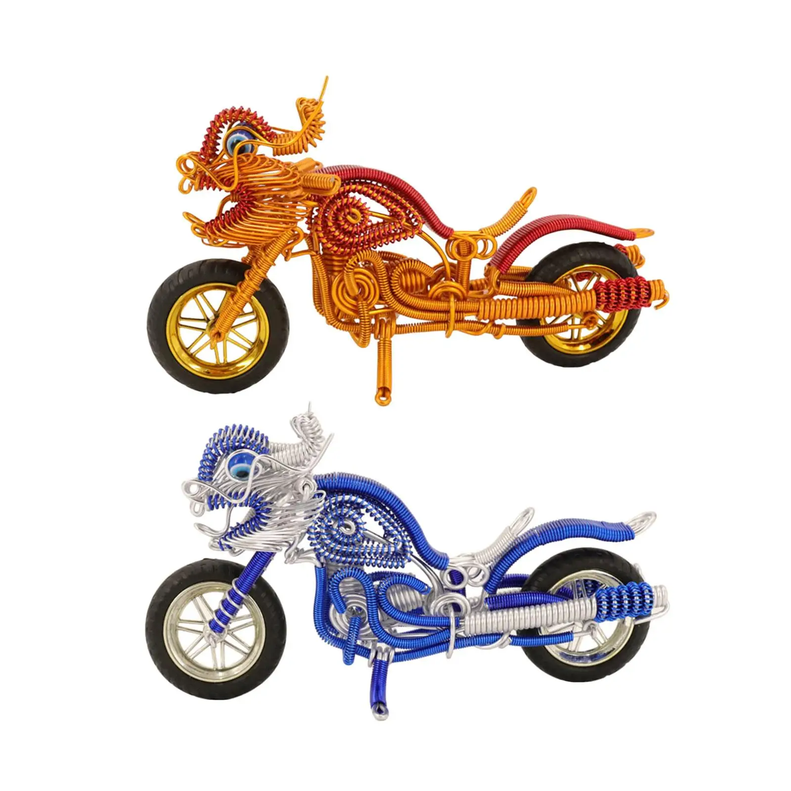 Motorcycle Model Metal Bookshelf Decor Crafts Aluminum Wire Figure Antique Novelty Ornaments Toy Collectible Boyfriend Gift