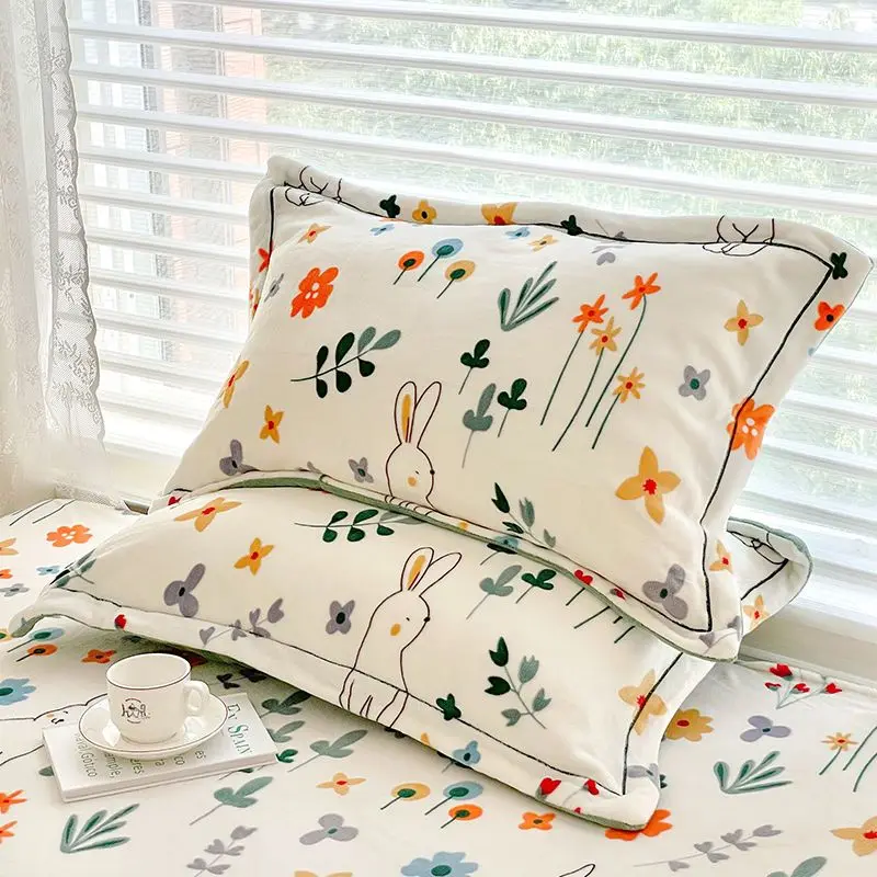 

Winter Thicken Milk Velvet Pillowcase Cute Home Bedding Decor Pillowcase Children Soft Comfortable Sleeping Pillow Protect Cover