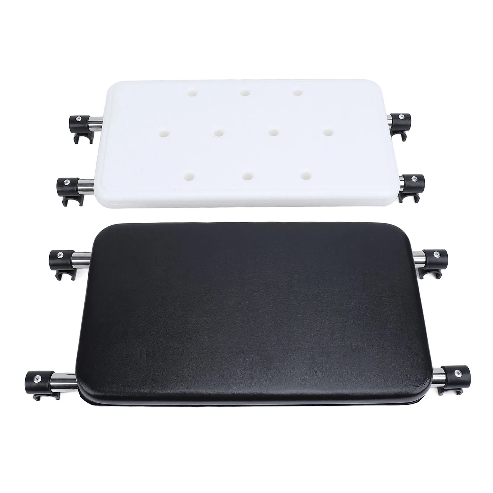Walker Seat Set Strong Load Bearing Black Soft Padded Rest Seat and White Quick Drainage Bath Plate Walker Attachable Seat 6