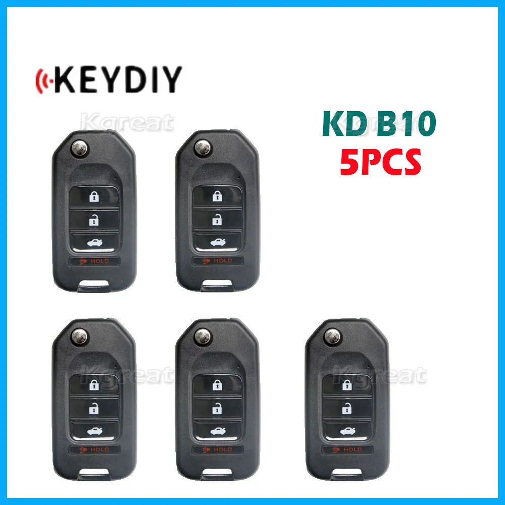 

5pcs Keydiy KD B10 Universal Remote Key B10-3 B10-4 KD B Series Car Remote Key for Honda Style KD900 KD900+ KD-X2 URG200 Mini