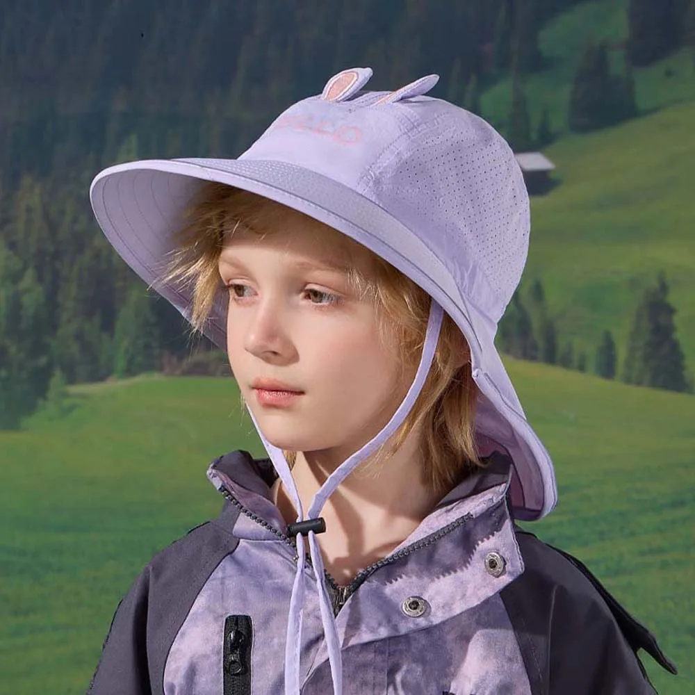 Breathable Capybara Fisherman Hat Anti-Splash Water Windproof Rope Shawl Neck Protecting Cap Wide-Brimmed Polyester