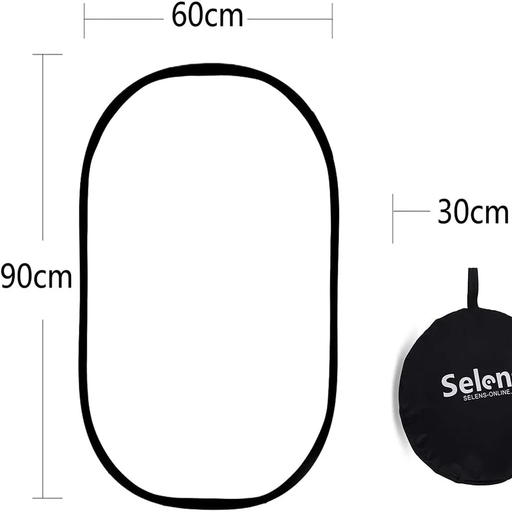 Selens Round Reflector Diffuser 150x200cm Collapsible Soft Light Diffusion Handle For Photo Studio kits Photography Props 반사판