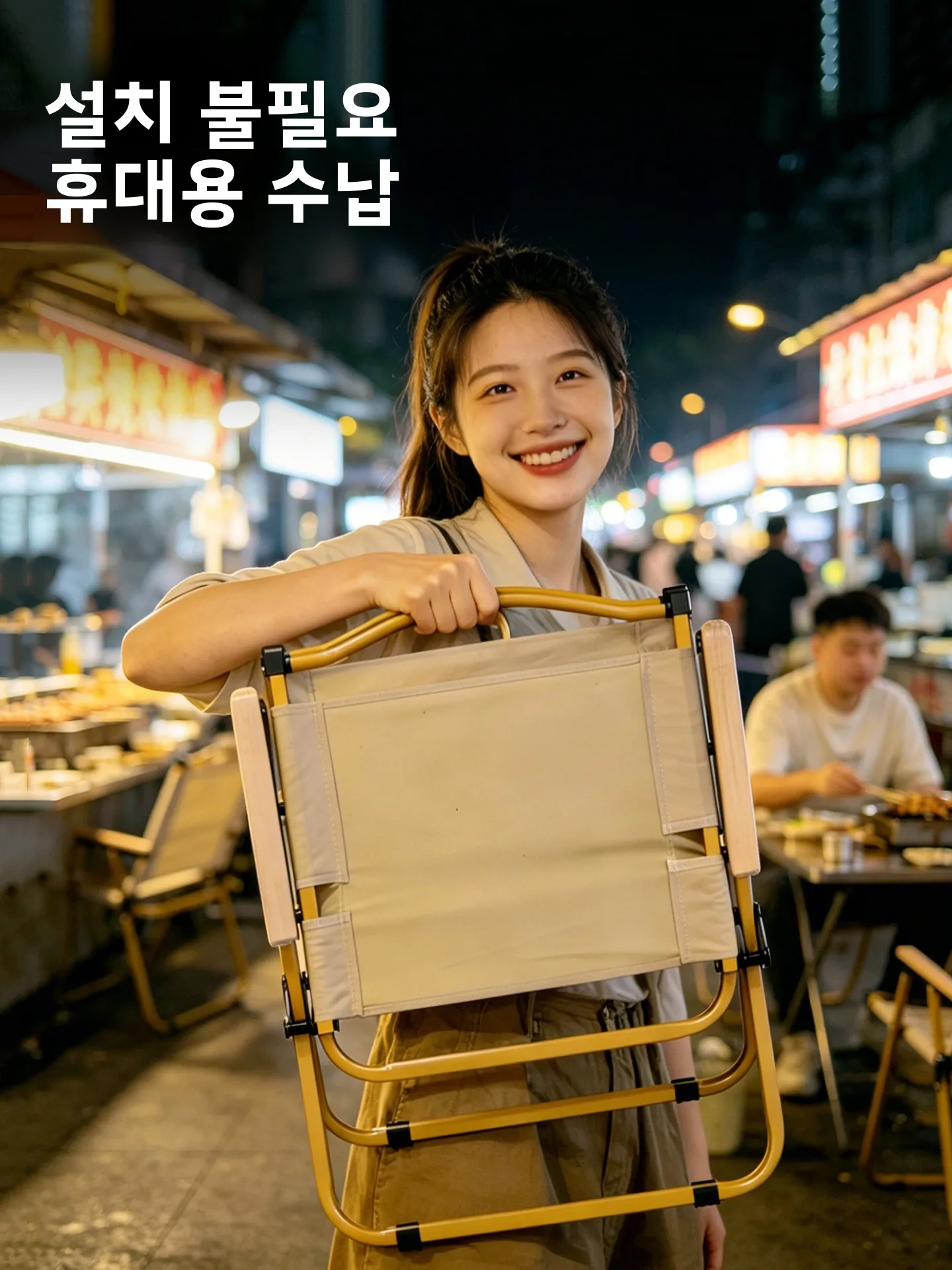 휴대용 야외 캠핑 의자 세트(테이블 포함) 접이식 캠핑 가구(태블릿 거치대 포함) 상업용 문체어 스툴