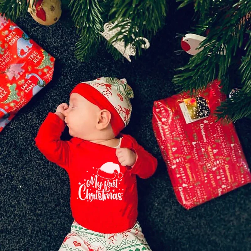 Adorabile neonato Il mio primo pagliaccetto natalizio Babbo Natale