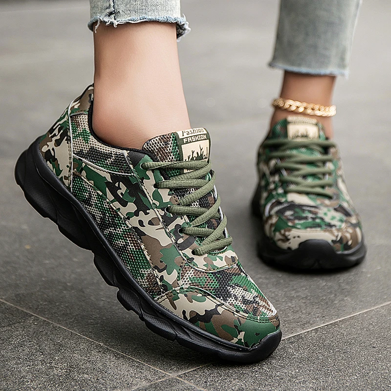 Female Camouflage Running Shoes Spring Autumn Women Athletic Fitness Jogging Sneakers Big Size 41 42 Sports Training Shoes