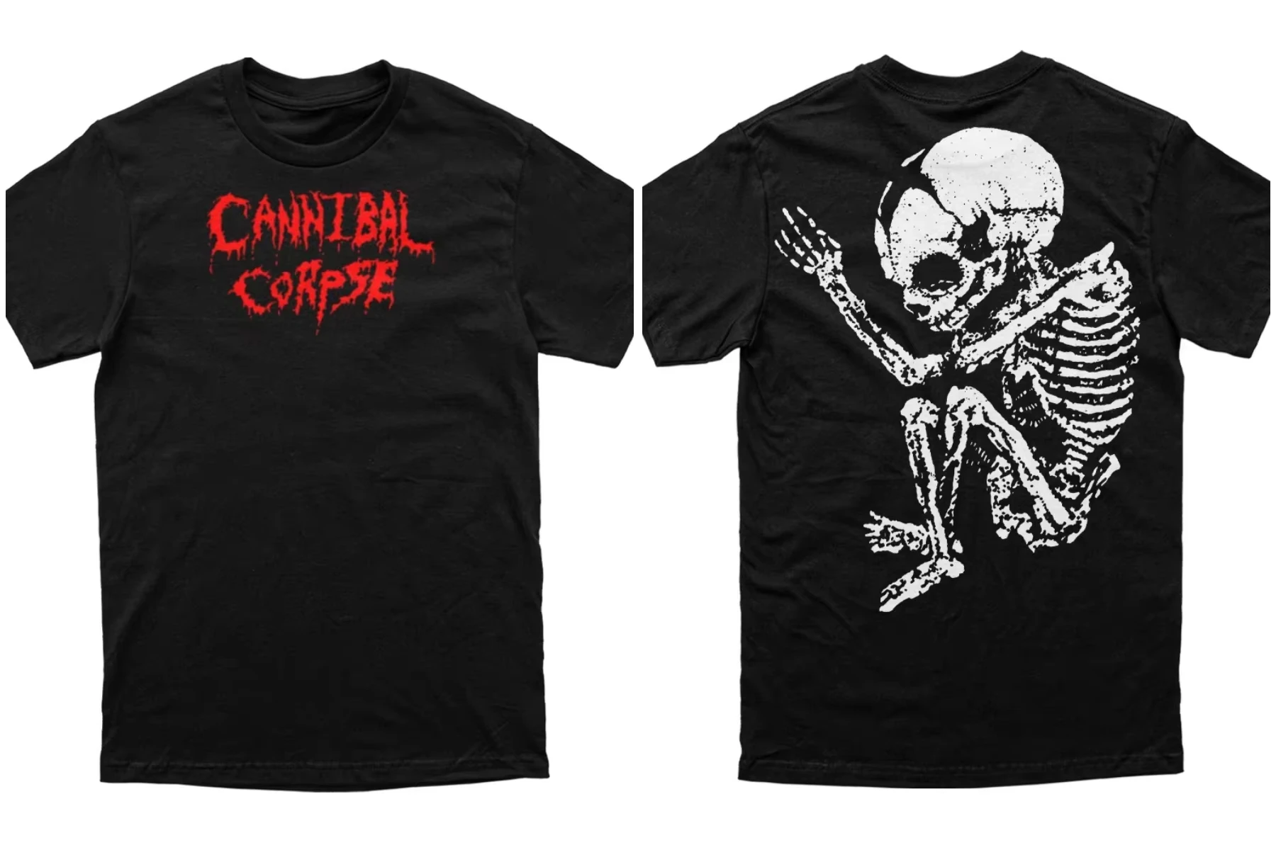 Cannibal Corpse Band Butchered At Birth 펑크 록 프린트 헤비 메탈 Y2K 고딕 스타일 패션 편안한 여성 및 남성 티셔츠