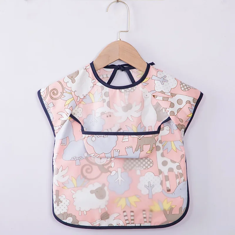 Baby Feeding Apron Pure Cotton Thin Sleeveless Child Eating Cover up Boys Girls Spring Autumn Lightweight Feed Smock