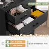 Black Dresser for Bedroom, Tall 7 Drawer Dresser with Sturdy Base, Wood Storage Tower Clothes Organizer, Large Storage Cabinet 4