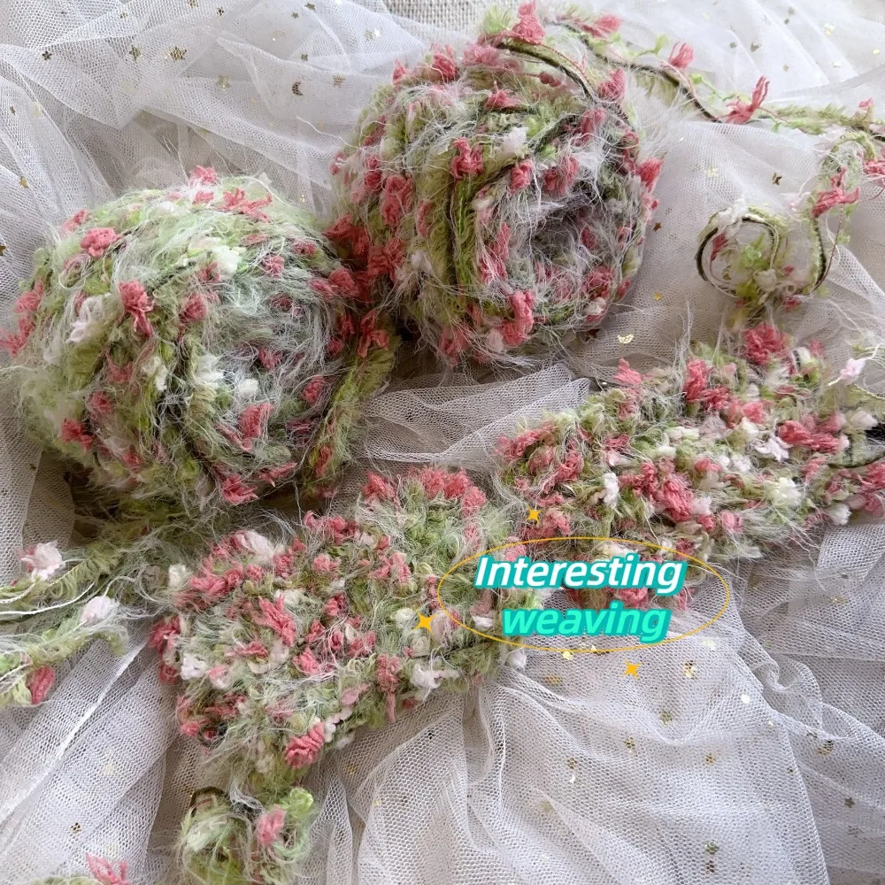 그린 파스토럴 스타일 얀 100g DIY 핸드메이드 핸드블렌드 얀, 뜨개질 및 직조용 울볼