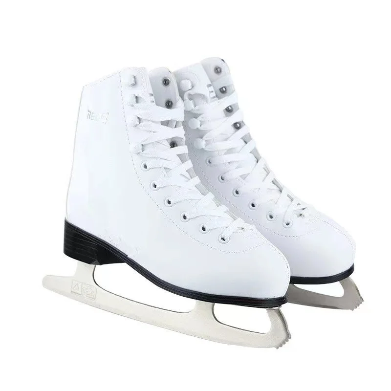 Patins à glace en cuir véritable pour enfants, confortables avec lame, épaisses, PVC, chaudes, sûres, imperméables, chaussures pour débutants