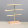 Support organisateur de bijoux à 52 trous, Base en bois, avec support pour boucles d'oreilles en métal, idéal pour la décoration de la maison et les accessoires de mariage