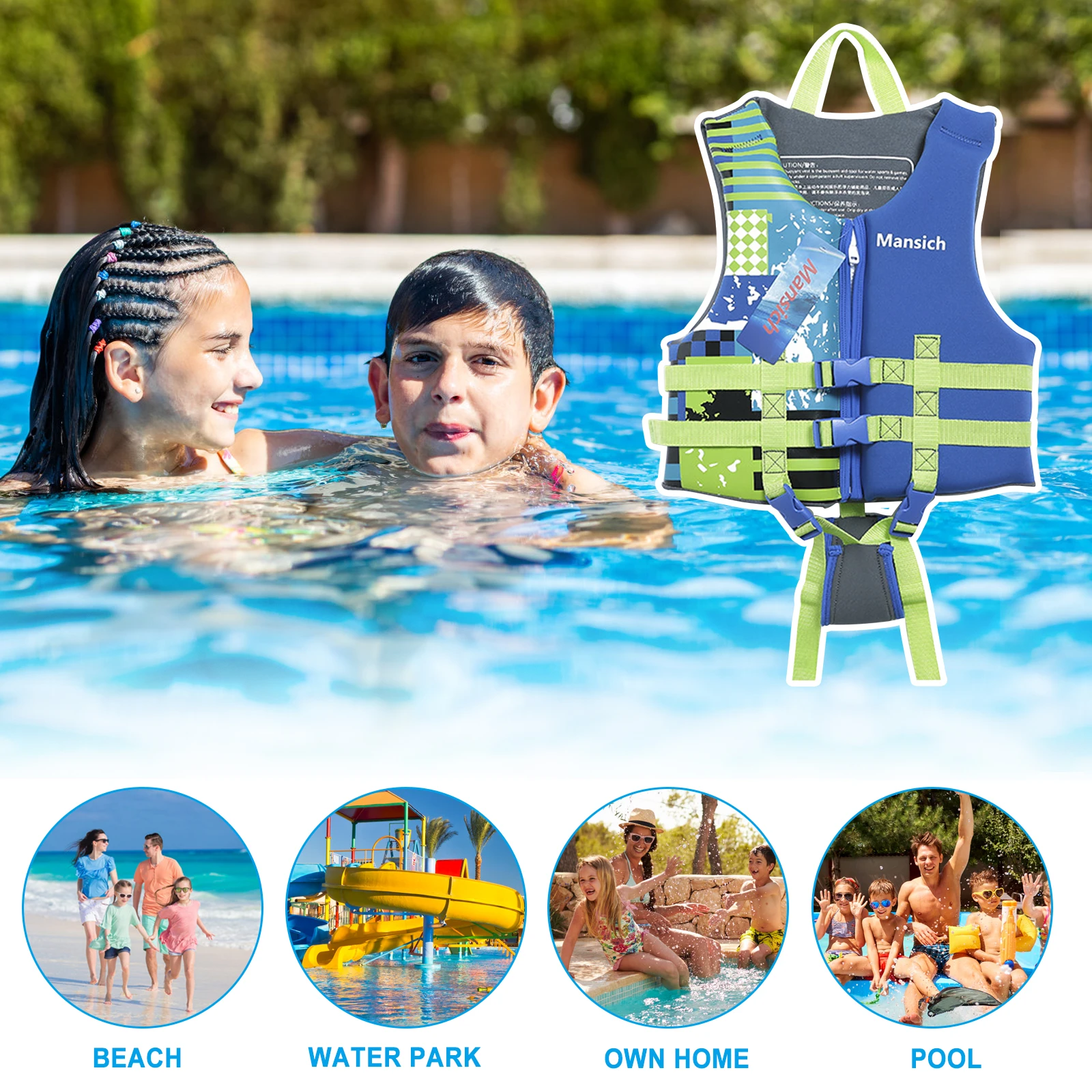 

Child Life Jacket Adjustable Kids Buoyancy Vest Boys Girl Swimwear Safety Bathing Suit Swimming Fishing Water Survival Equipment