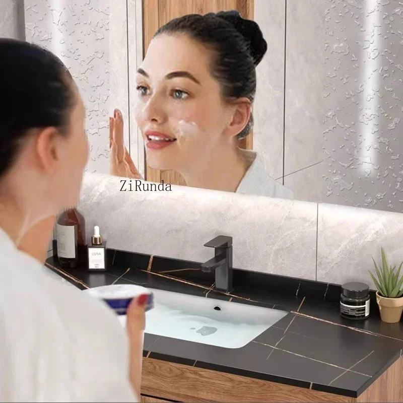 Nordic Simple Bathroom Mirror Cabinet Wall Hanging Fog Removal Toilet Storage Mirror Cabinet Home Furniture Mueble Lavabo FYBC