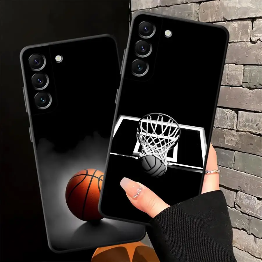 Sleek Black Basketball Design Soft Phone Cover Case