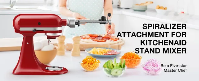 KitchenAid Fruit and Vegetable Spiralizer Attachment Stand Mixer, Polished  Aluminum