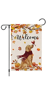 Welcome fall garden flag