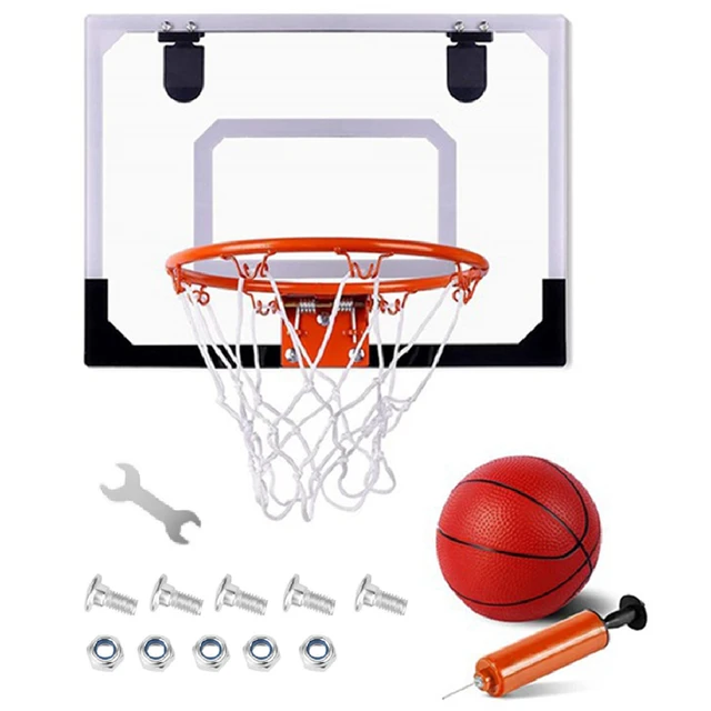 Brinquedo conjunto de basquete, miniatura de jogos de basquete internos  ajustáveis de plástico fácil de instalar mini conjunto de cesta de basquete