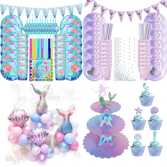 Mermaid Birthday Party Decorations  Birthday Decoration Girl Mermaid -  Party - Aliexpress