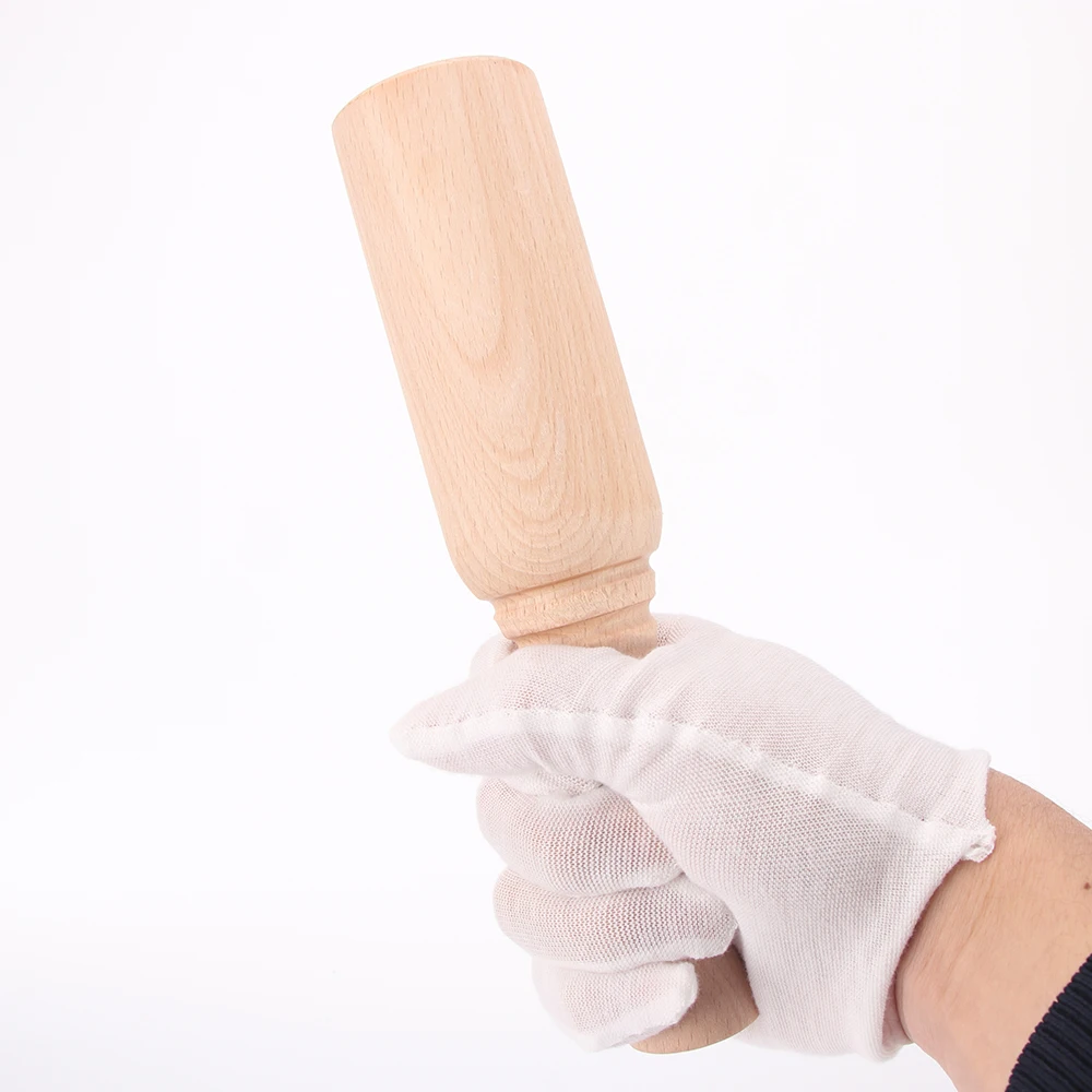 Leather Carving Hammer QJH Leather DIY Beech Round Hammer T Hammer Hardwood Wood Carving Leather Carving Log Hole Punching Printing