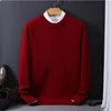 2024 Cashmere Sweater O-neck Pullovers Men's Loose Oversized M-3XL Knitted Bottom Shirt Autumn Winter New Korean Casual Men Top 6