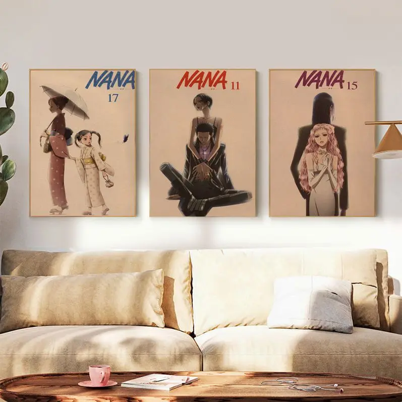 

Anime NANA Retro Kraft Paper Poster Kraft Paper Sticker DIY Room Bar Cafe Kawaii Room Decor