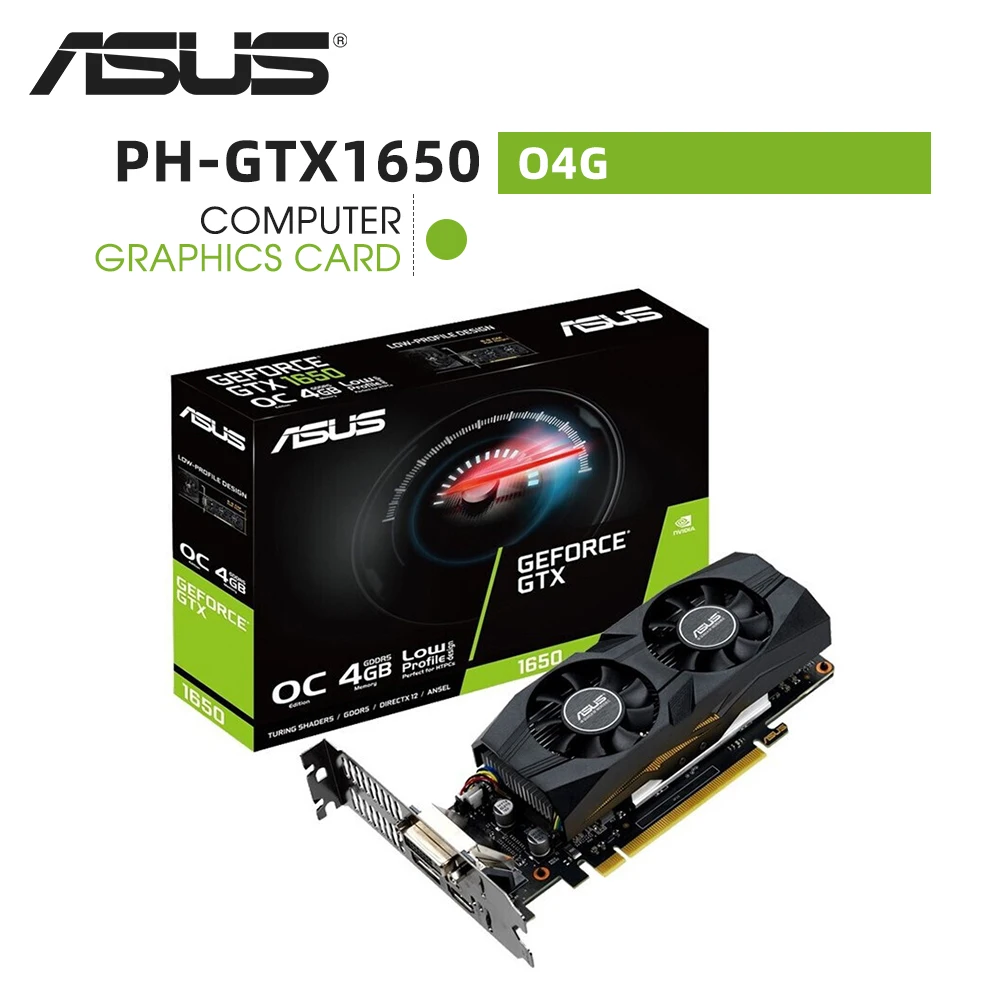 latest gpu for pc ASUS Graphic Card PH-GTX1650-O4G New GDDR5 128 Bit GTX 1650 4GB NVIDIA 12NM 6Pin Video Card placa de graphics card GPU video card in computer