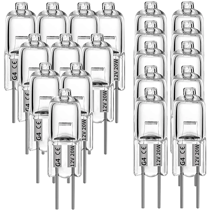 20-Pcs-G4-Halogeen-Lampen-20W-12V-Halogeen-Lampen-2-Pin-Clear-Lamp-voor ...