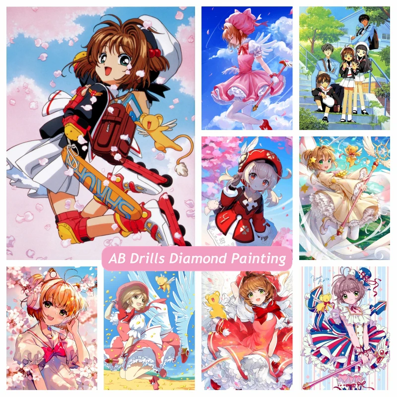 Anime Card Captor Sakura Diamond Painting AB Drills Crystal Art