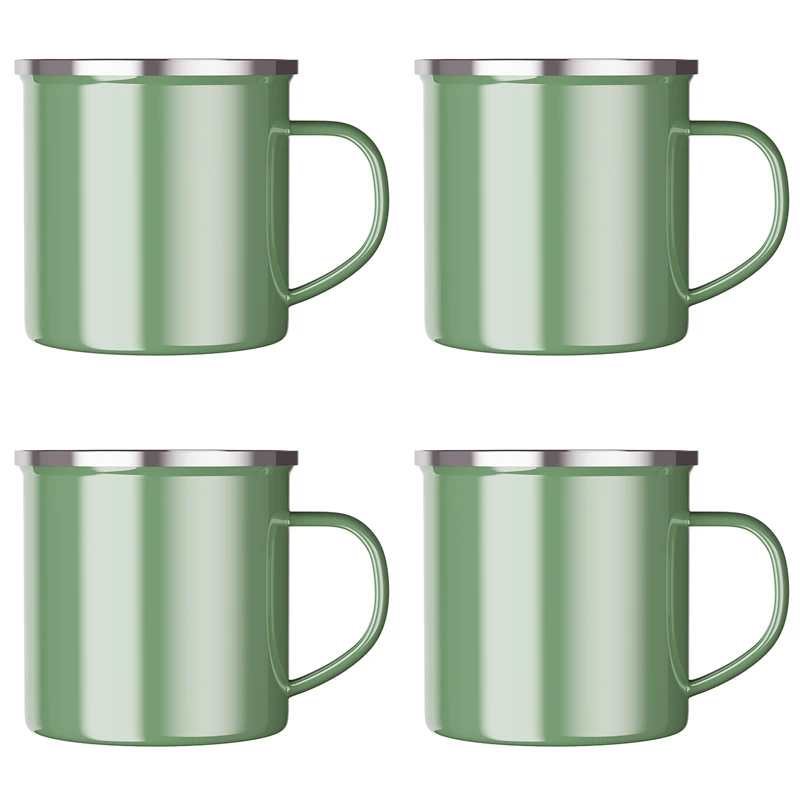 1/4/6 Pcs Enamel Camping Mugs Set,380ml Coffee Camp  Small Enamel Tea Cups for Indoor and Outdoor Activities,Easy to Clean 