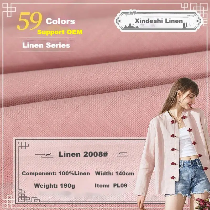 Linen fabric fabric for sewing natural pure thick 190g lino for shirt dress man woman garment sewing by meter
