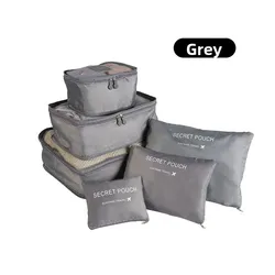 Elevated Travel Organizer Set: Versatile Packing Cubes with Shoe and Laundry Bags for Business and Leisure Trips (L - Grey)