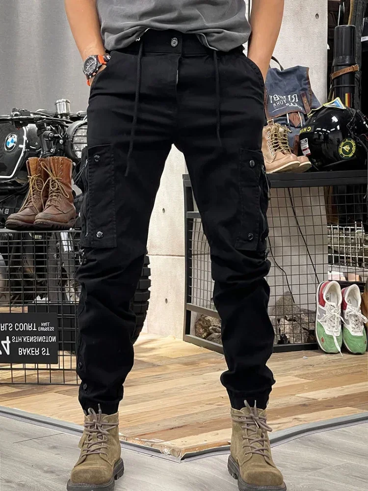 Men's Cargo Pants Multipockets Male Trousers Multi Pocket Biker