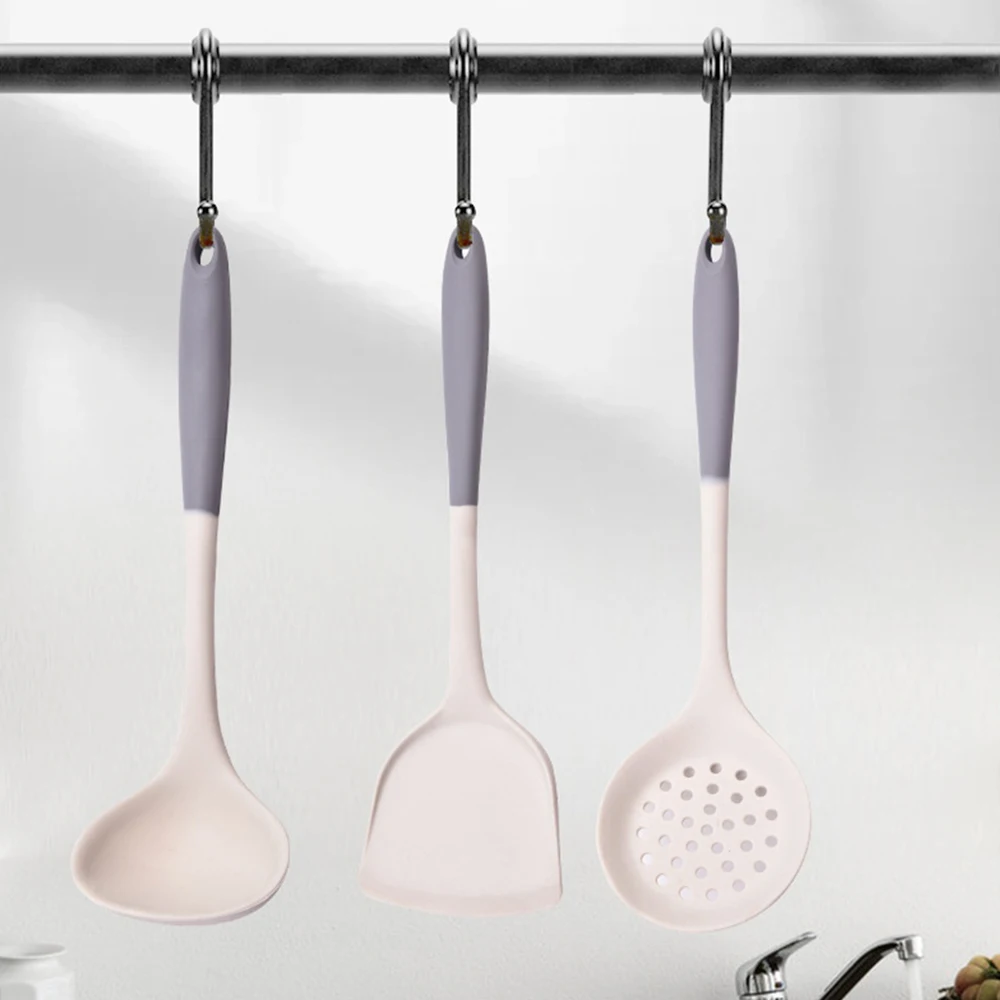 Cooking Silicone Strainer Food Non-Stick Heat-Resistant Wooden Handle Colander Spoon Skimmer Strainer Cooking Kitchen Tools