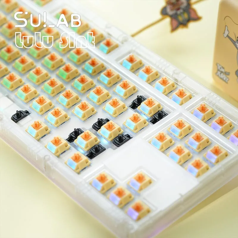 HMX SU LAB 룰루 사일런트 스위치 세트 POM 더블샷 리니어 사일런트 32/37/45g 2.0mm 액추에이션 3.8mm 트래블, 조용하고 부드러운 타이핑 제공