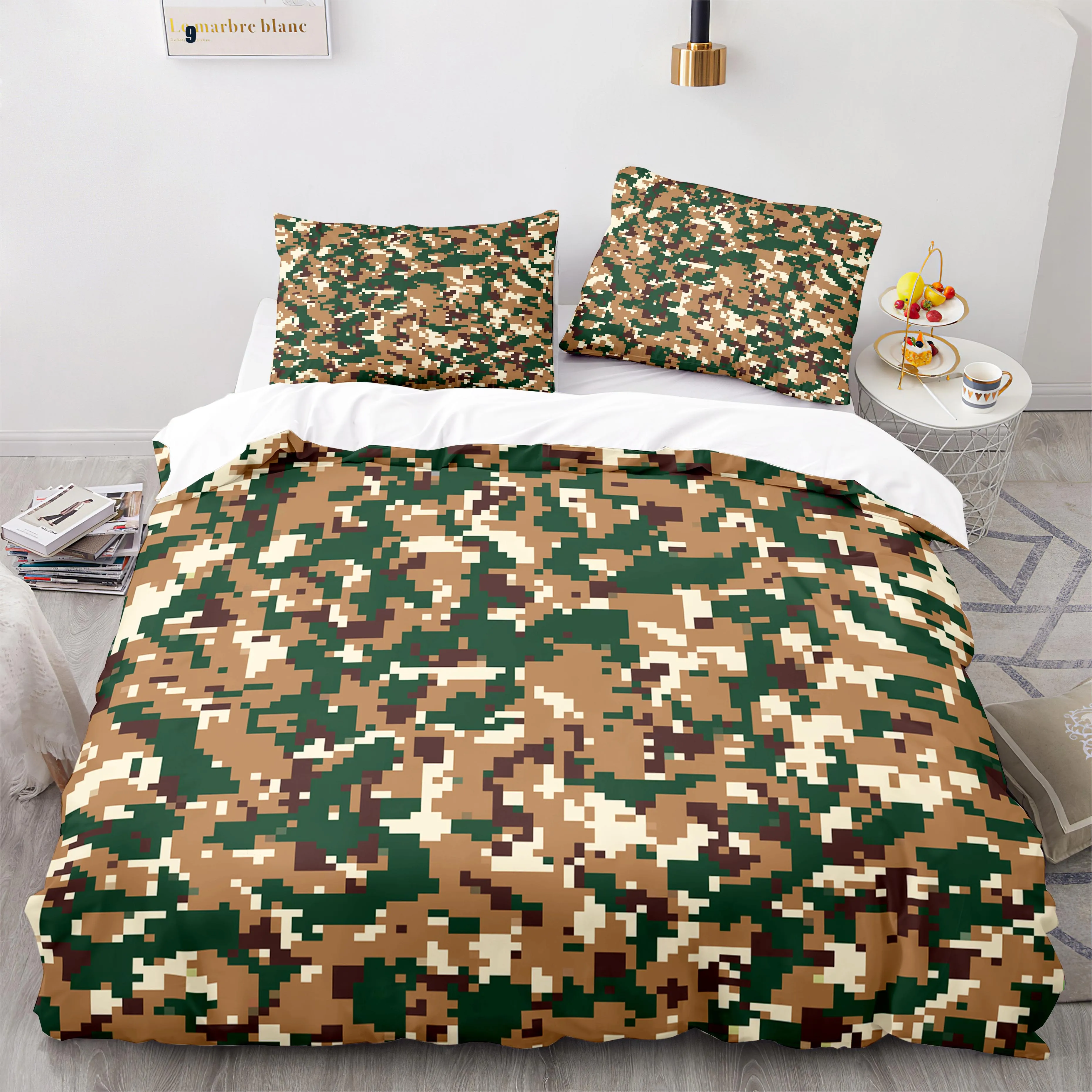 Camouflage 3D Printed Bedding Set Duvet Covers Pillowcases Comforter Bedding Set Bedclothes Bed Linen 