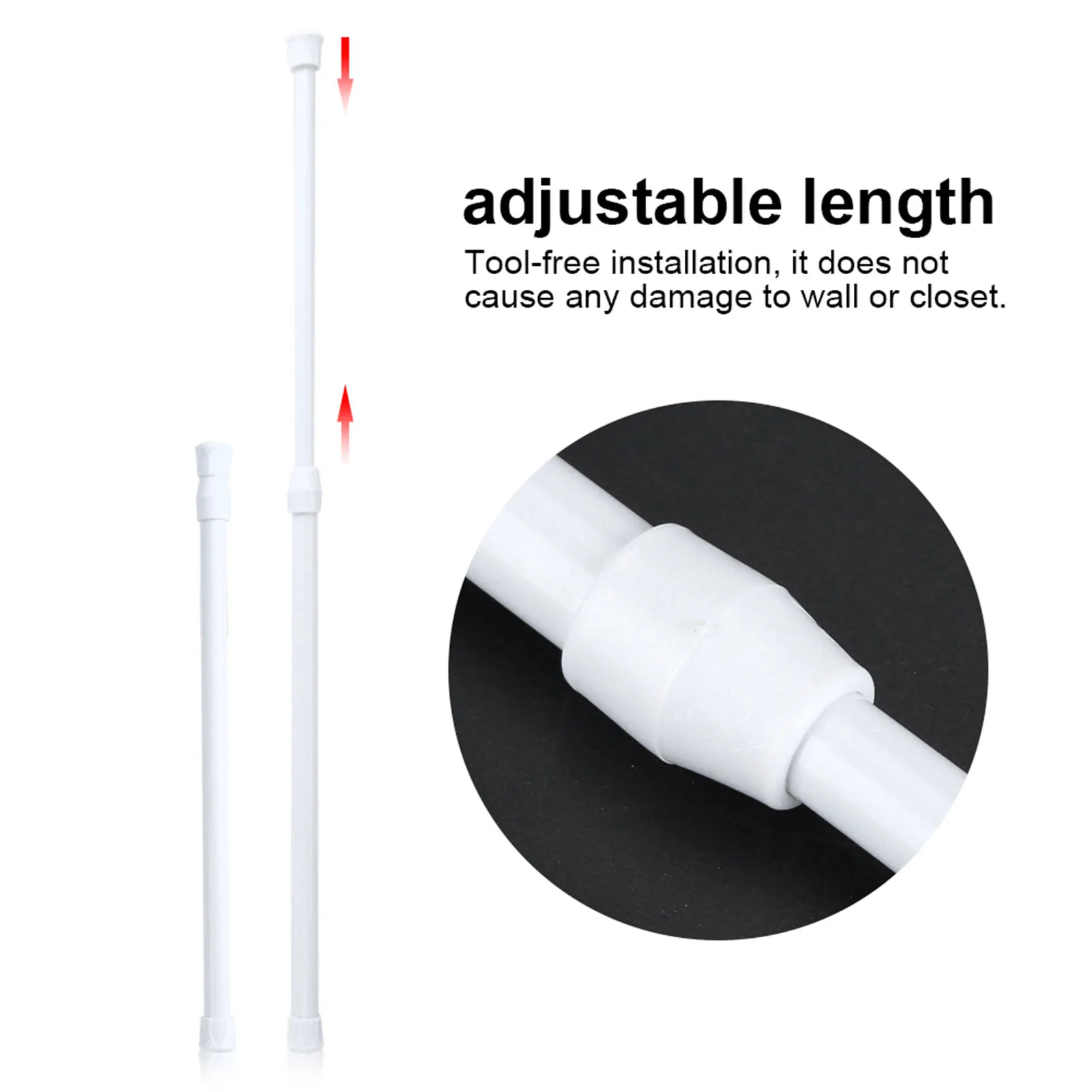 Shower Curtains Adjustable Spring Loaded Tension Rod Extendable Closet Window Rail Pole